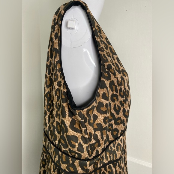 NM NEIMAN MARCUS A-line Leopard Print Sleeveless Dress - Picture 5 of 8